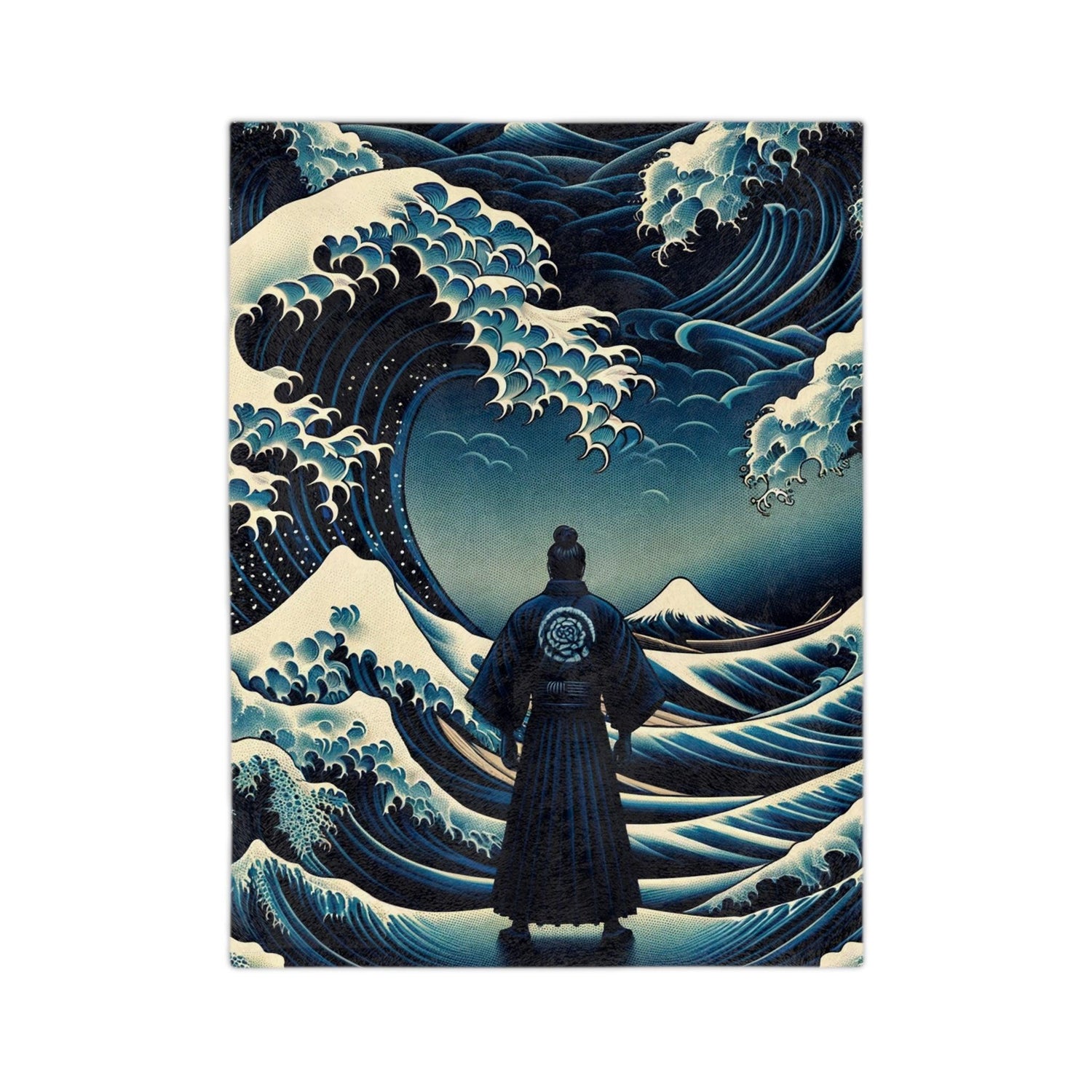 Mystic Samurai at Kanagawa Wave Minky Blanket - Print Me Happiness