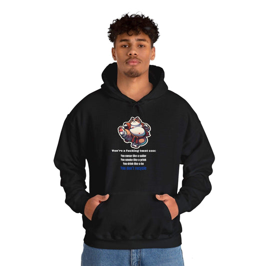 Eco Warrior Cat Hooded Sweatshirt - Embrace Recycling Unisex Heavy Blend™ - Print Me Happiness