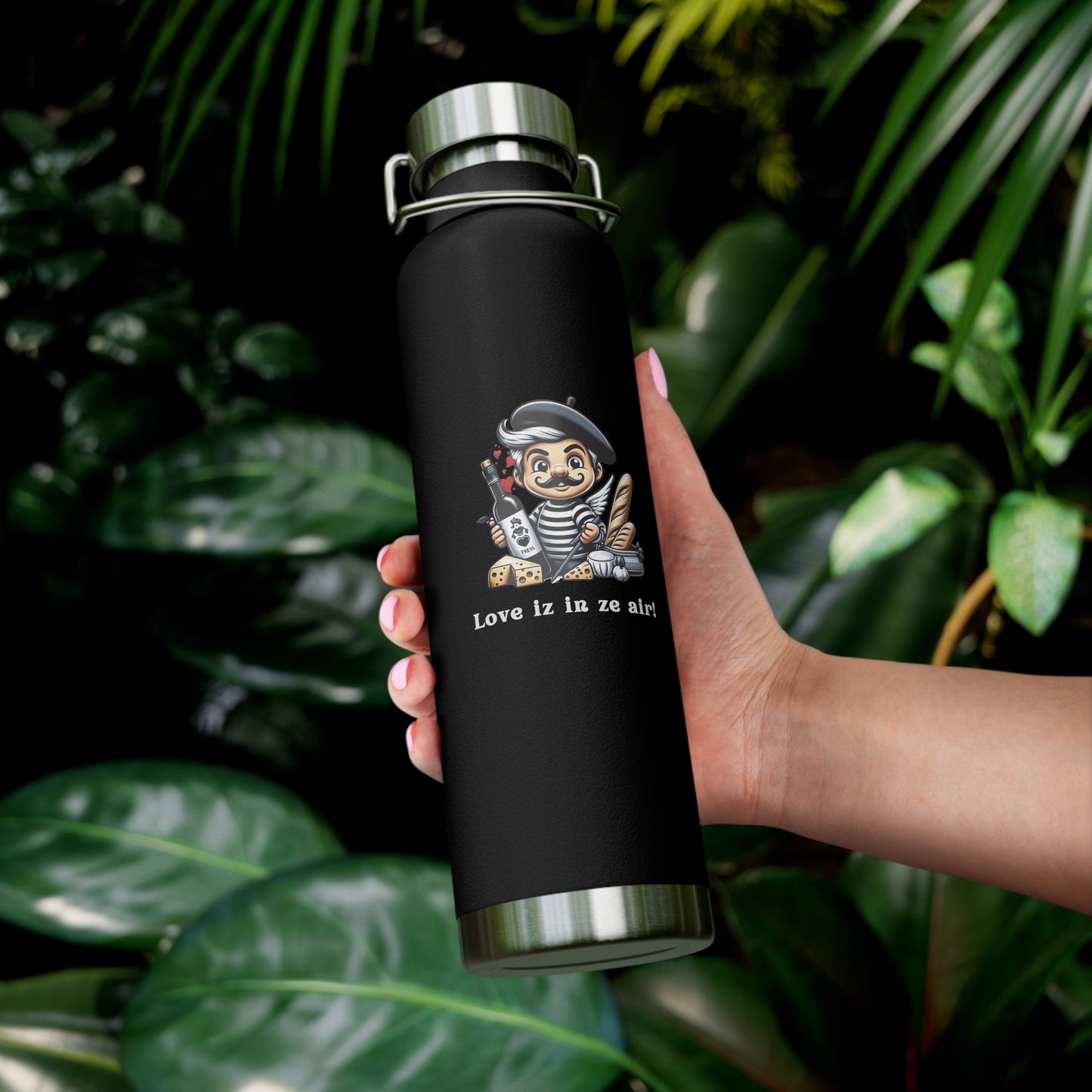 French Cupid's copper insulated bottle