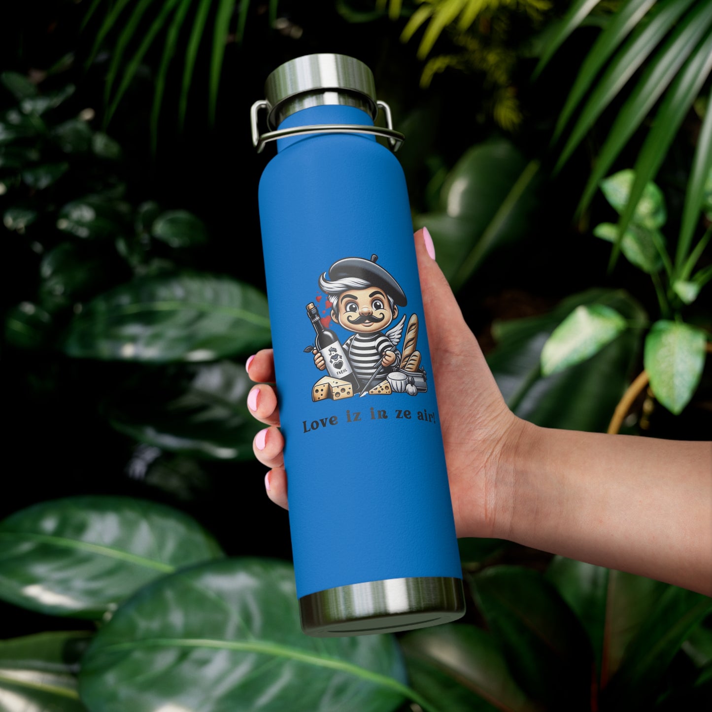 French Cupid's copper insulated bottle