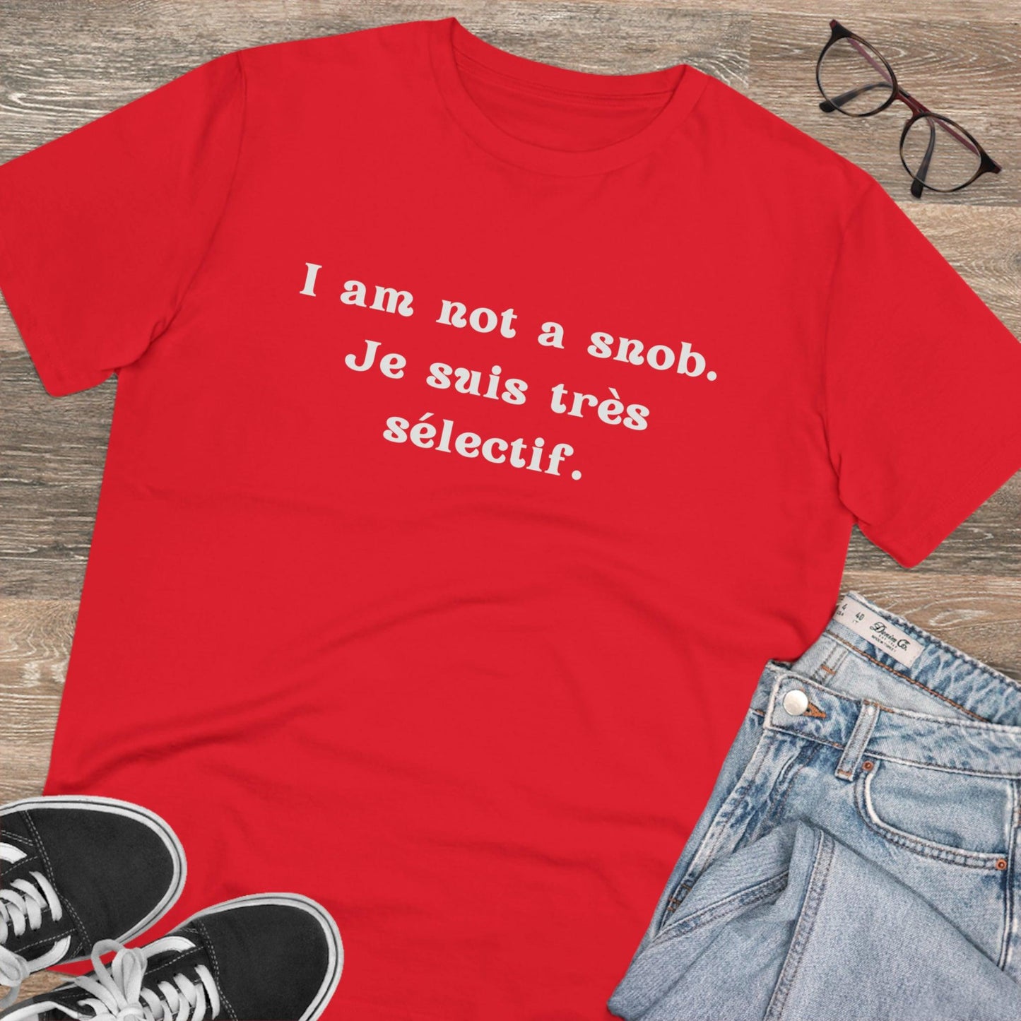 Eco-Friendly Wit: Organic Men's Tee for French Language & Culture Enthusiasts - Print Me Happiness