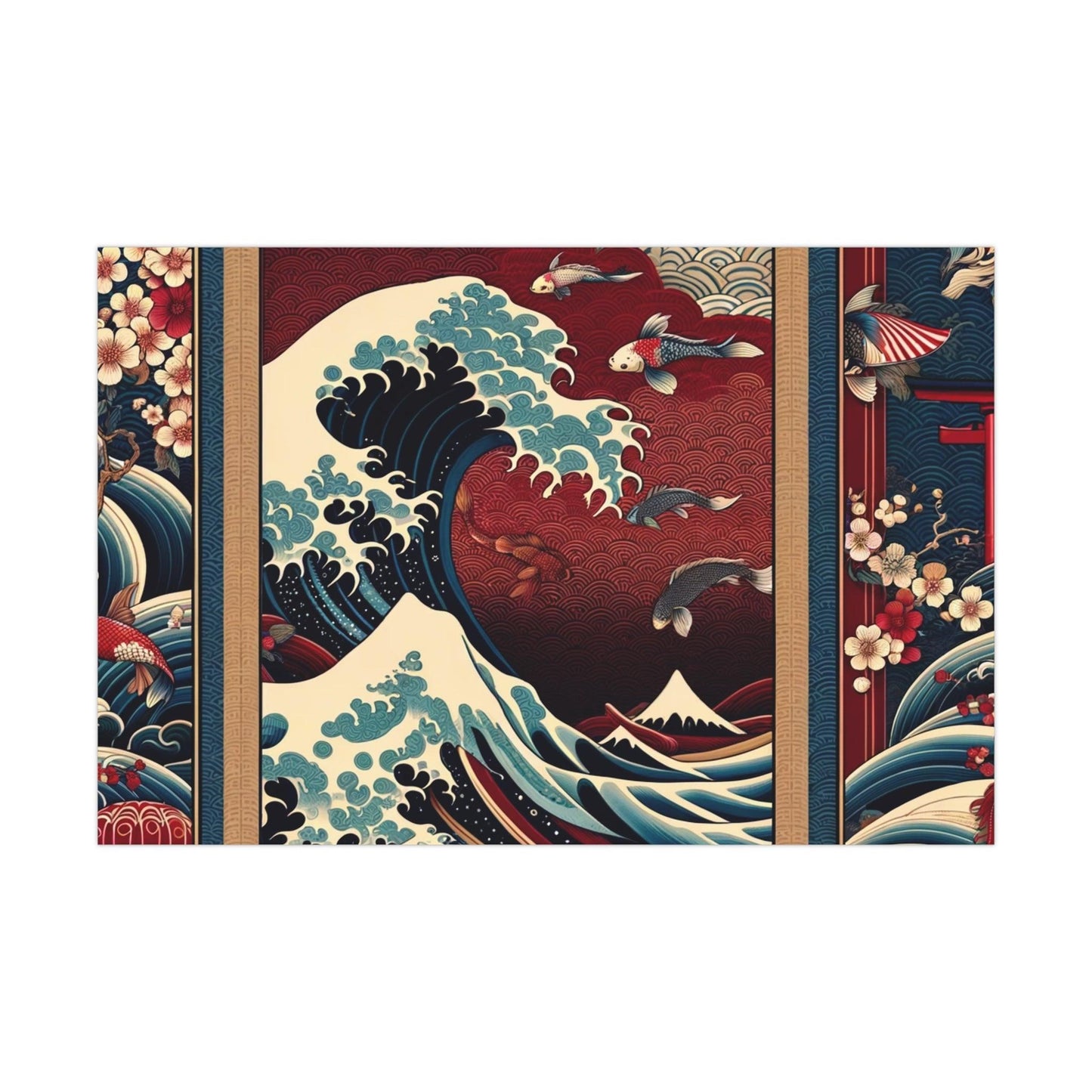 Elegant Koi & Japanese Wave Artisanal Gift Wrap Papers - Print Me Happiness