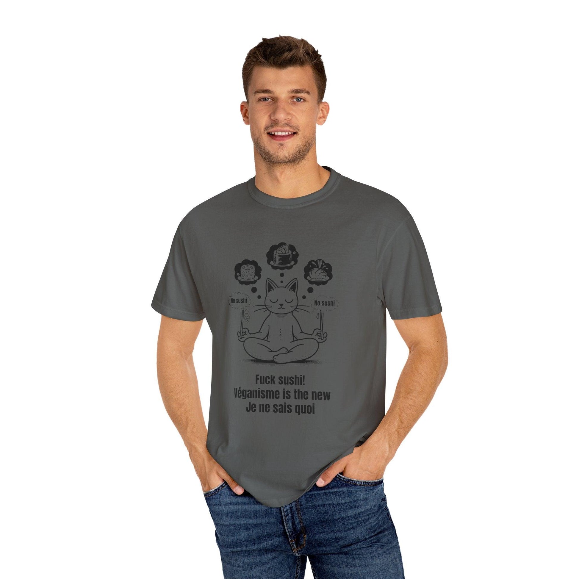 Zen Cat: Vegan Vibes French Edition Unisex T-shirt - Print Me Happiness