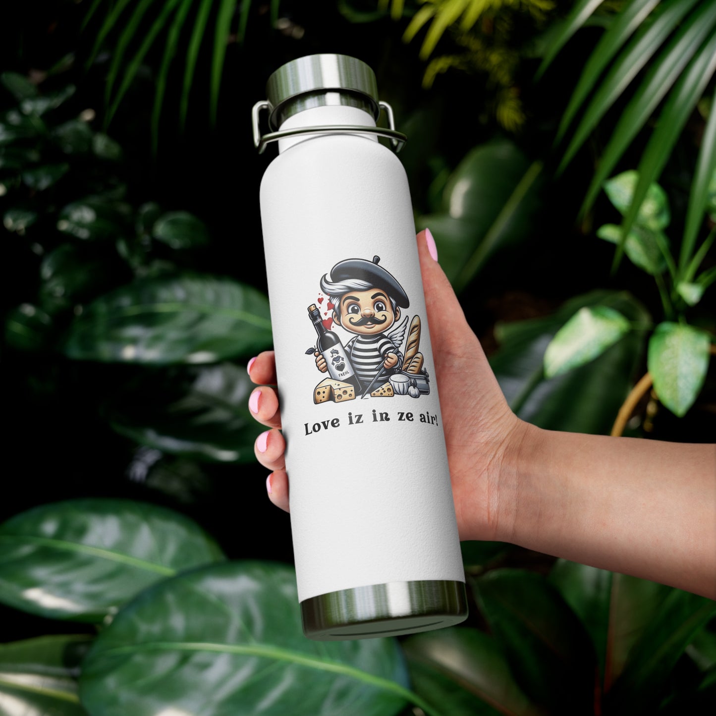 French Cupid's copper insulated bottle