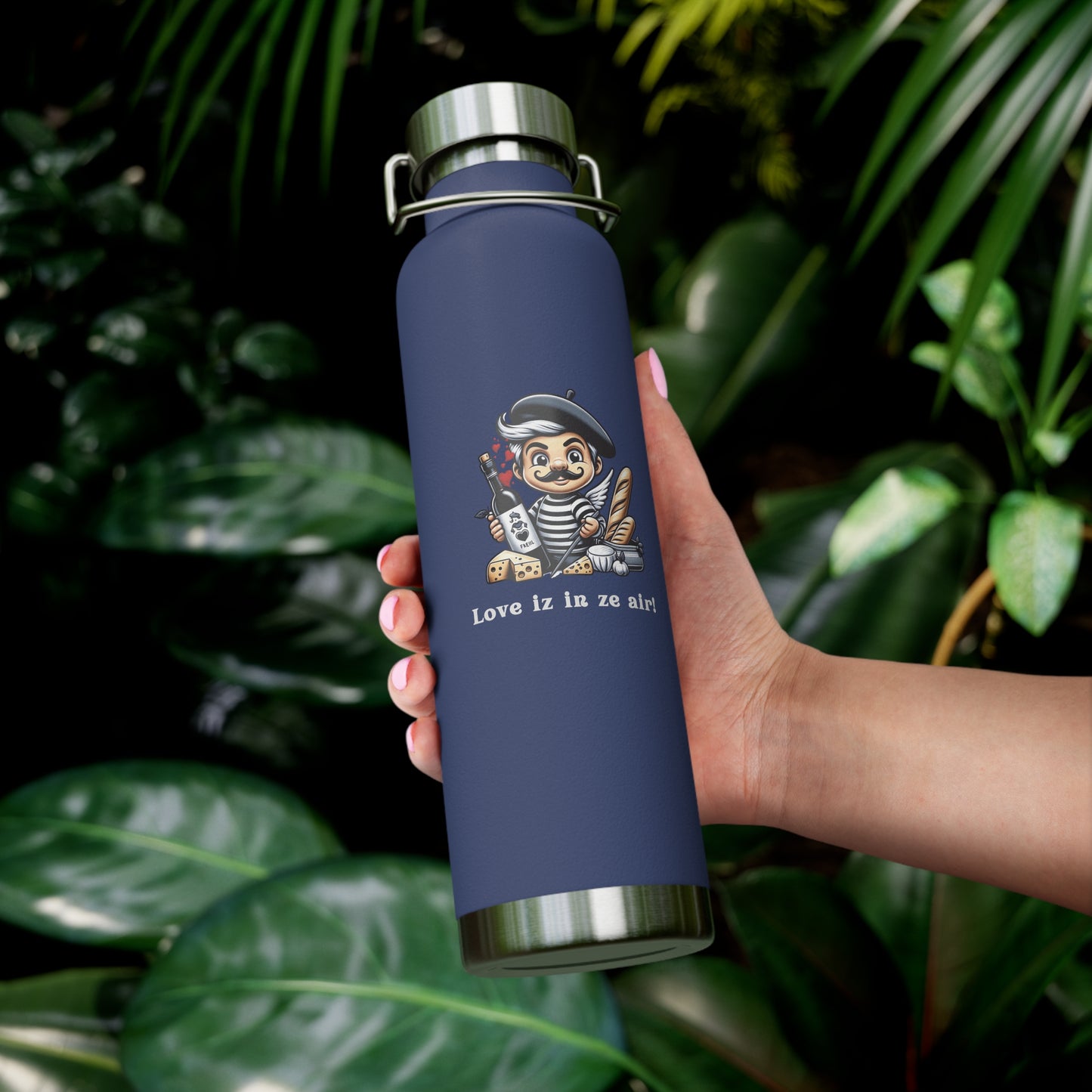 French Cupid's copper insulated bottle