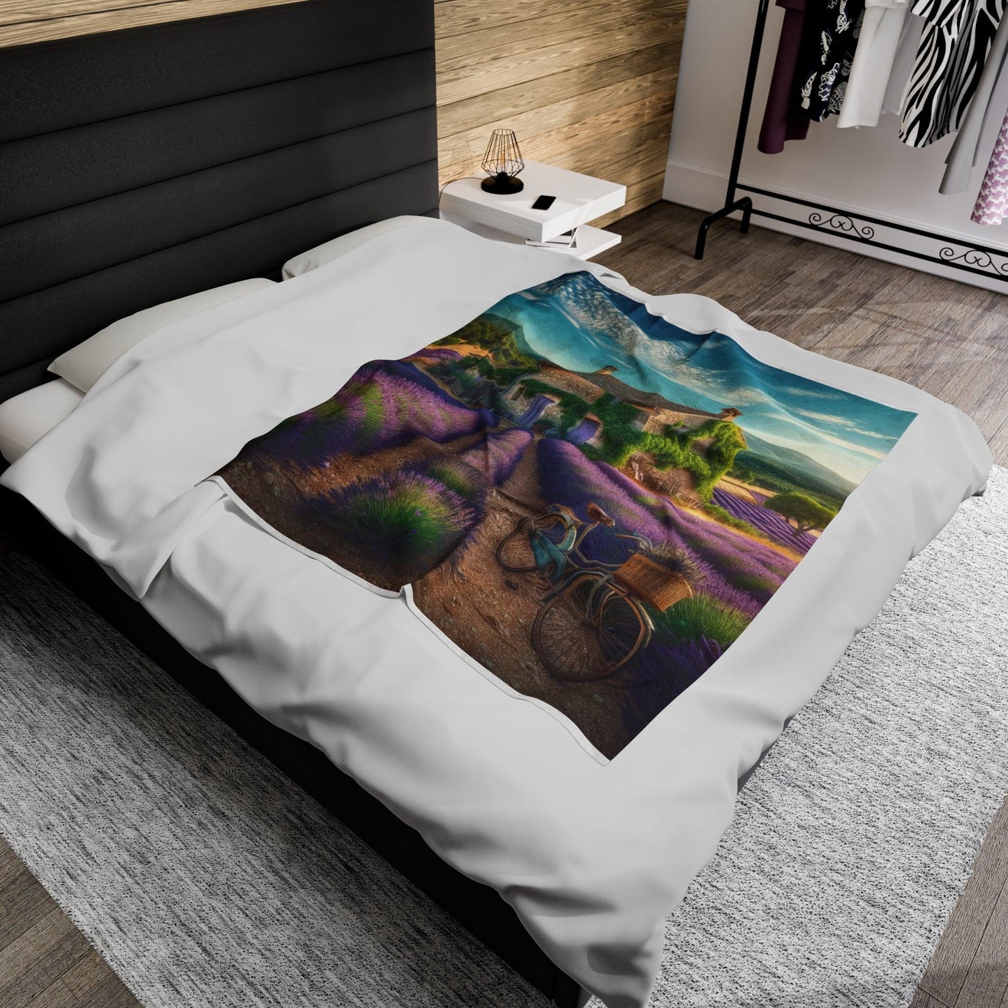 Provence Lavender Fields- Velveteen Plush Blanket - Print Me Happiness