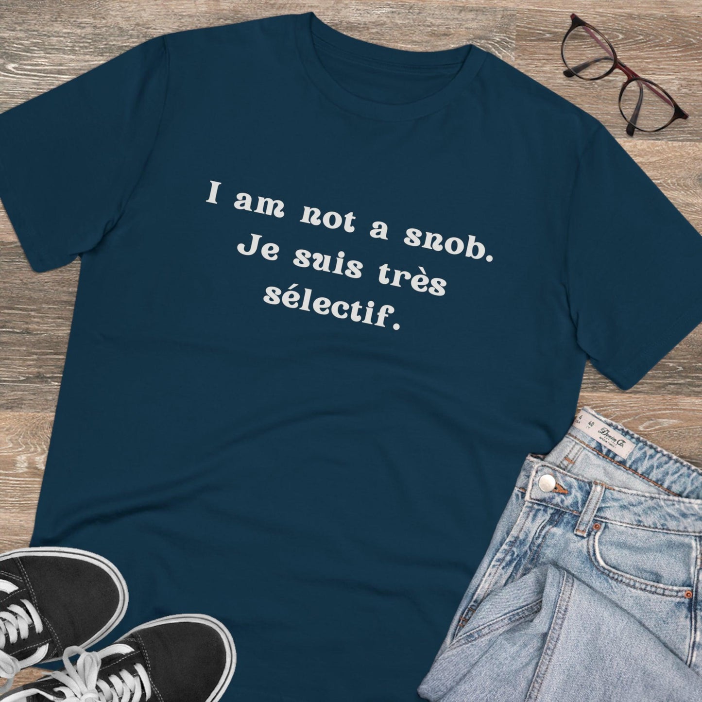 Eco-Friendly Wit: Organic Men's Tee for French Language & Culture Enthusiasts - Print Me Happiness