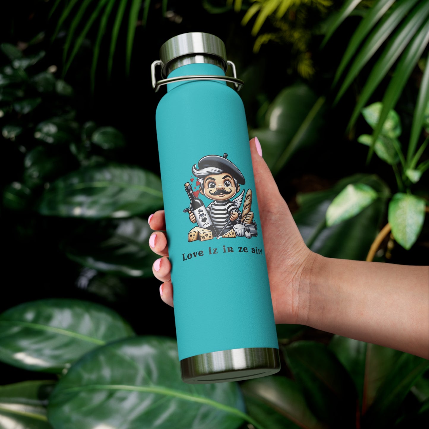 French Cupid's copper insulated bottle