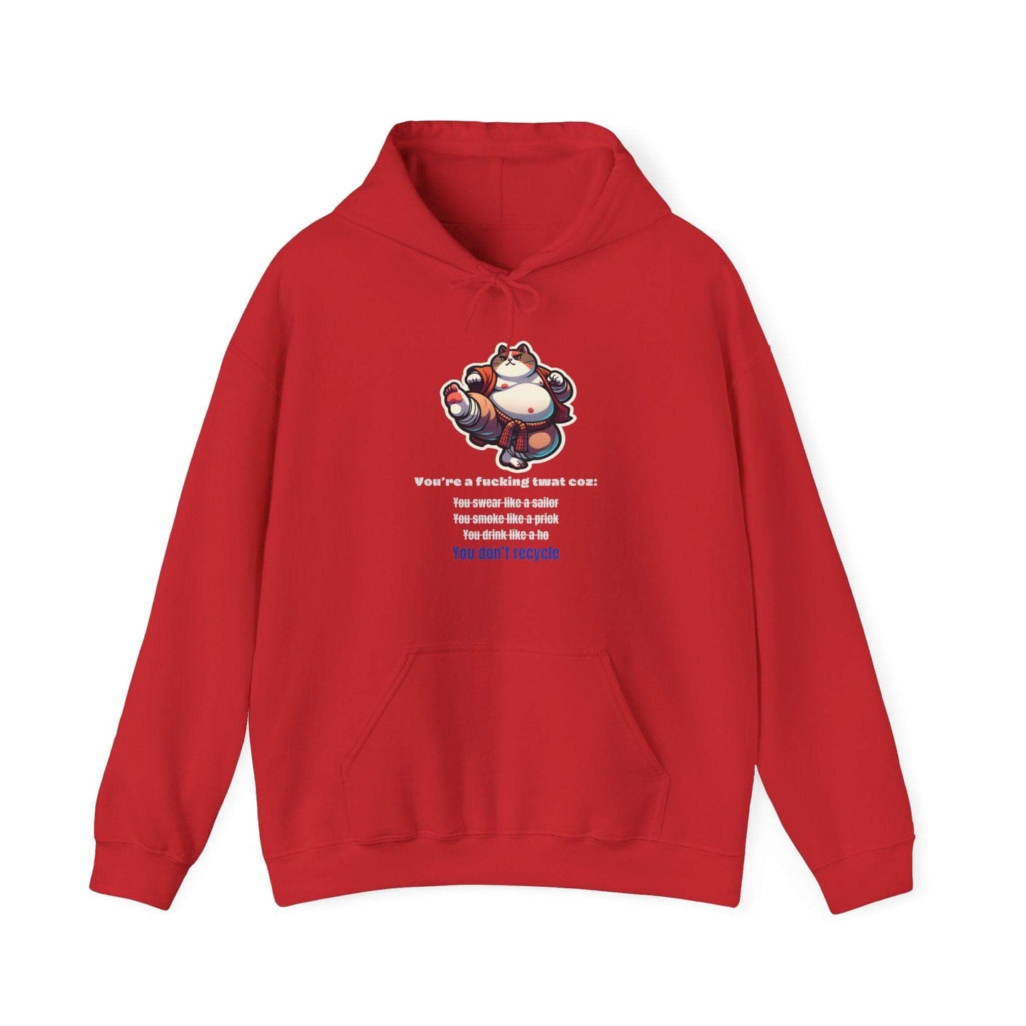 Eco Warrior Cat Hooded Sweatshirt - Embrace Recycling Unisex Heavy Blend™ - Print Me Happiness