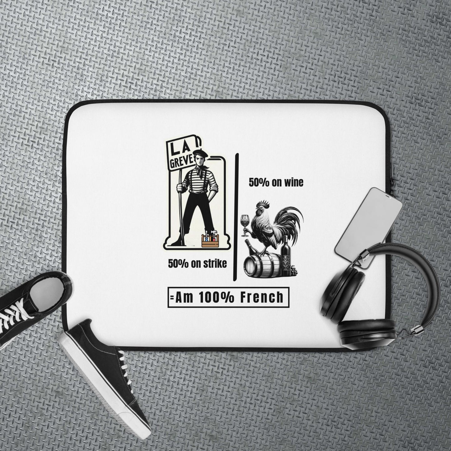 French Protest & Wine-Enthusiast Laptop Sleeve"