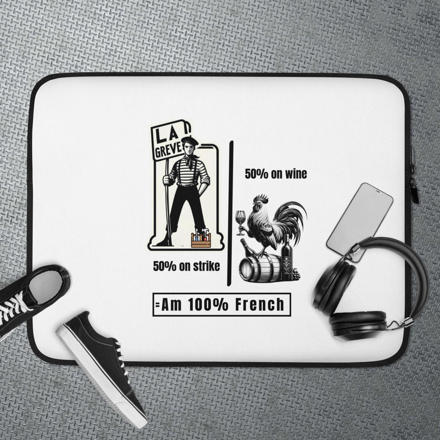 French Protest & Wine-Enthusiast Laptop Sleeve"